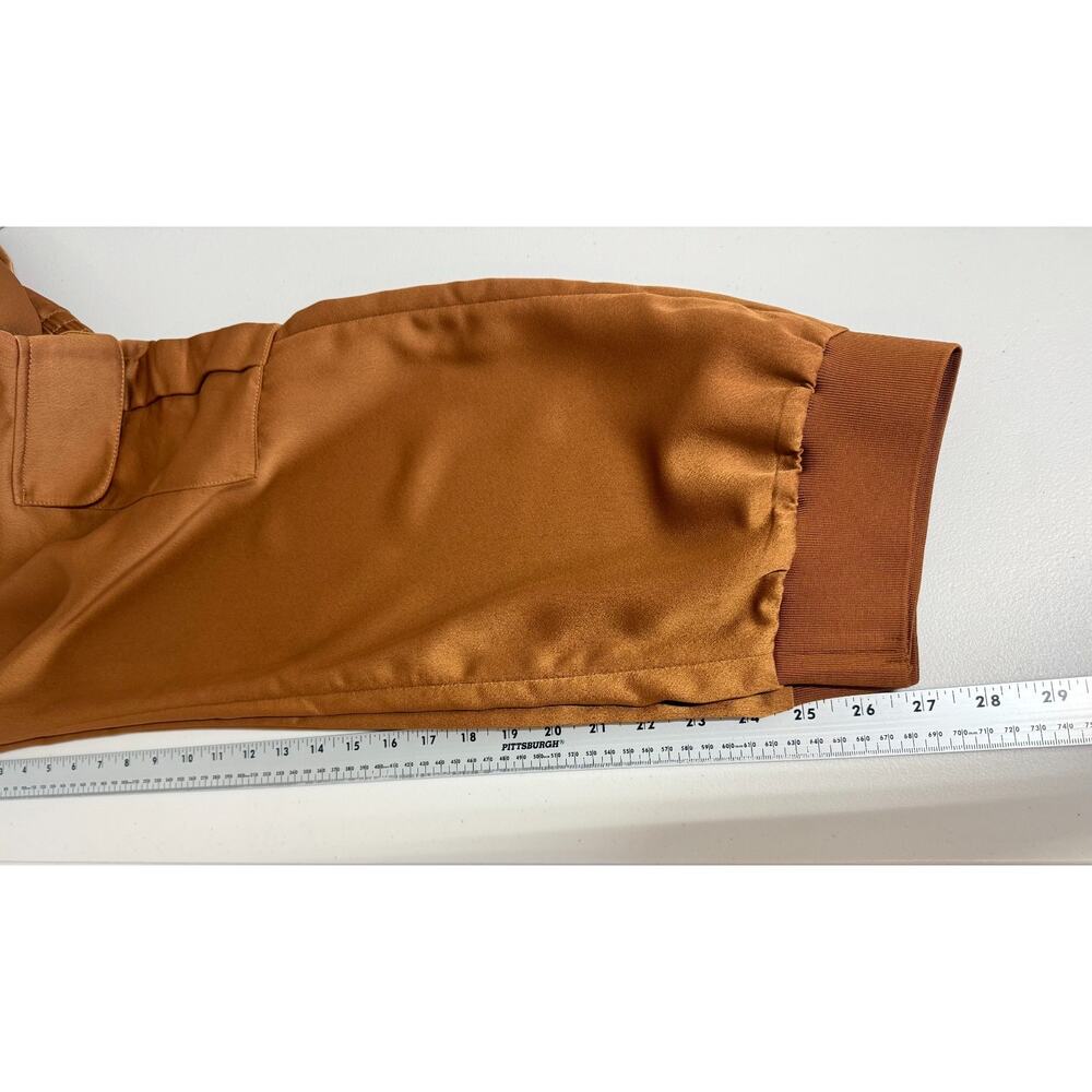 Banana Republic Satin Finish Cargo Jogger Pants Womens Size XL Bronze Casual - Picture 10 of 12